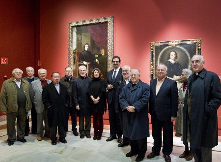 The canons of Seville cathedral visit the exhibition, “Murillo and Justino de Neve. The art of friendship”
