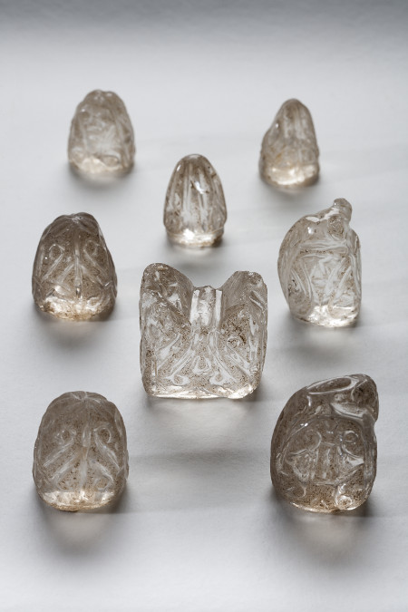Chess pieces, quartz. Tenth century Fatimid period. Figure 2 Figure 2 Height: 43.5 mm Maximum width: 33 mm Minimum width: 28 mm Weight: 63 gr. Inventory: 1164-Gg. 3 Maximum height: 42 mm Minimum height: 40 mm Maximum width: 29 mm Weight: 45 gr. Inventory: 1164-B. Museum gives cathedral, Ourense, Spain Inventory: 1164 AH