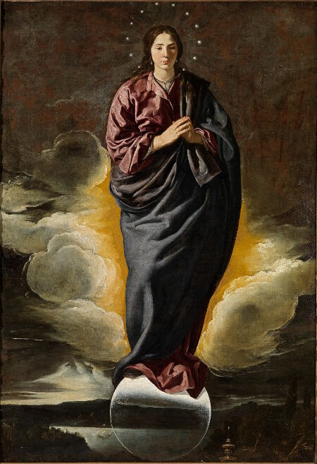 'Inmaculada Concepción', h. 1618. Diego Velázquez, (Sevilla 1599-Madrid 1660). Óleo sobre lienzo. 142 x 98 cm. Fundación Focus-Abengoa. Sevilla.