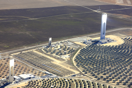 Three power tower plants under operation at the Solúcar Platform (Seville, Spain)