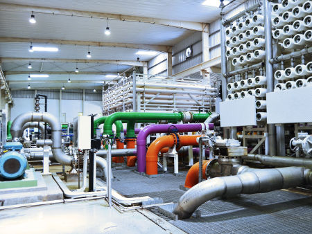 Reverse osmosis racks and pumping facilities of the Accra desalination plant