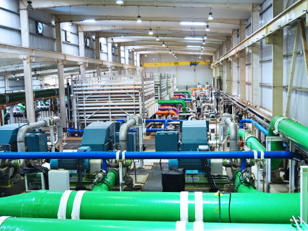 Interior view of the Accra desalination plant