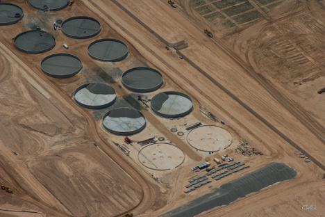 Construction of thermal energy storage tanks.