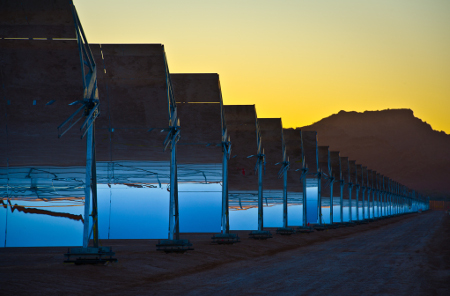 Parabolic trough collectors in Solana.