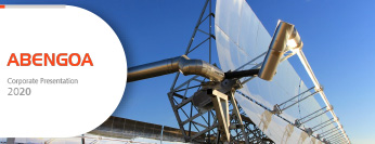 Abengoa logo together with a part of the globe.