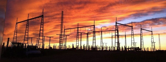 High voltage transmission lines and electrical substations - Spain